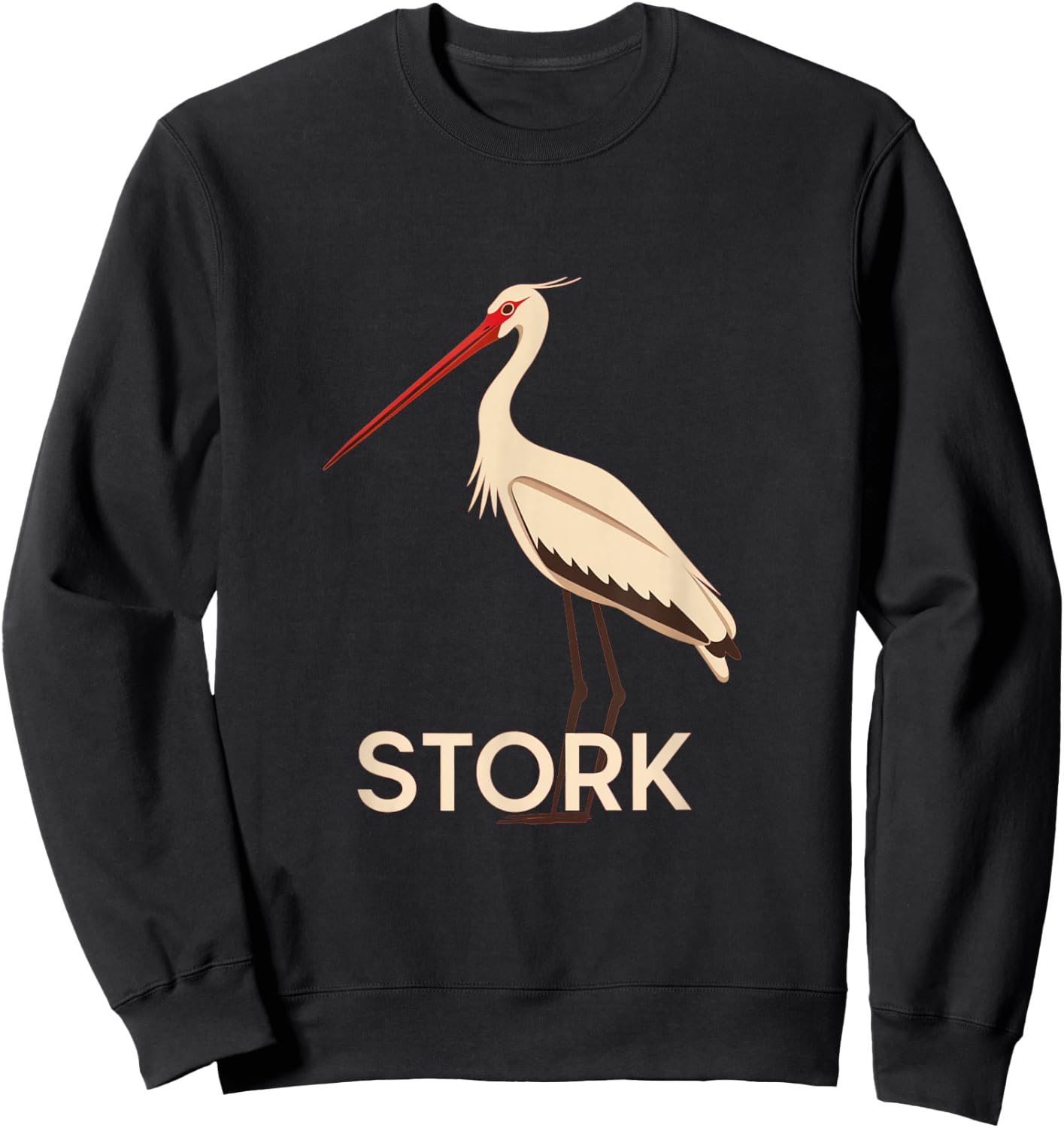 Pretty Stork Animal Costume for Birds and Stork Lovers Sweatshirt - Sweatshirt | Black