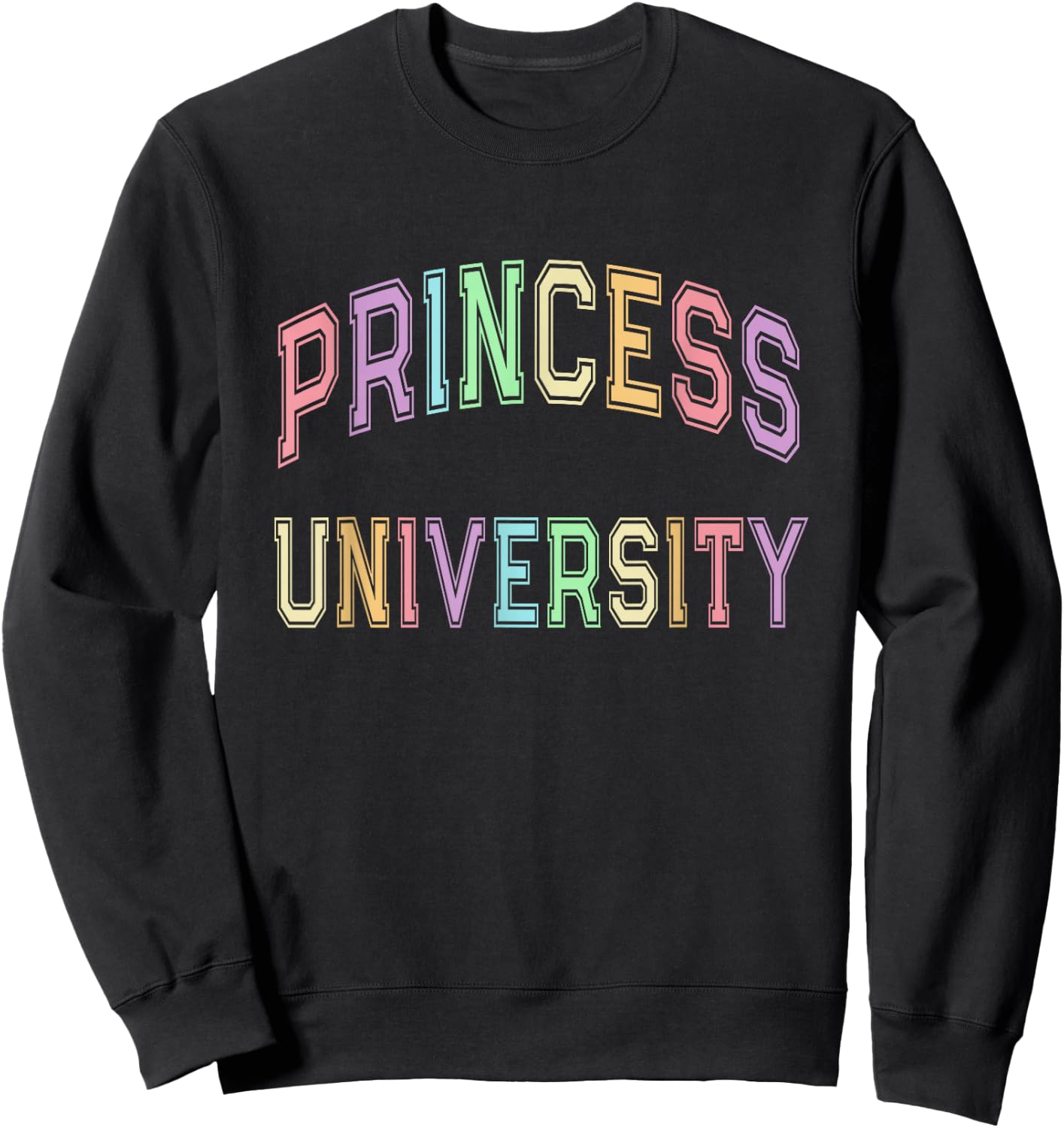 Rockstar PRINCESS UNIVERSITY Hello Bruh We Back ABCD School Sweatshirt - Sweatshirt | Black