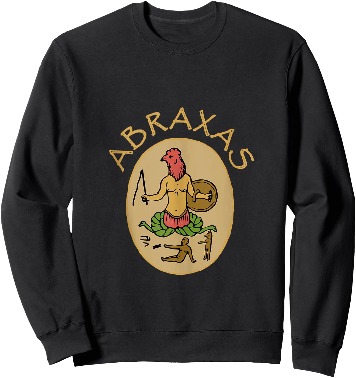 Abraxas Gnostic God Talisman Gnostic Color Graphic Sweatshirt - Sweatshirt | Black