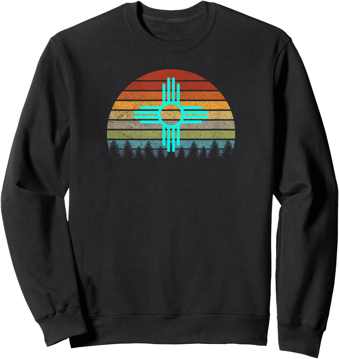 Zia Shirt Women Men New Mexico Gift Vintage Retro Zia Symbol Sweatshirt - Sweatshirt | Black