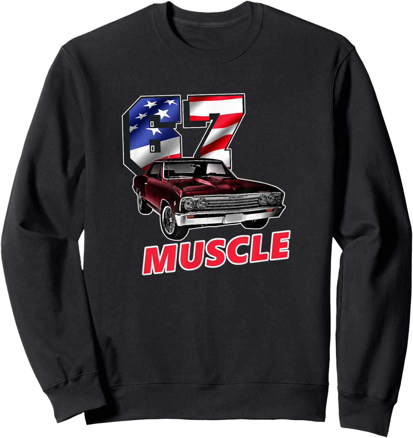 1967 67 Chevelle SS Trending Chevys Muscle Car Sweatshirt - Sweatshirt | Black