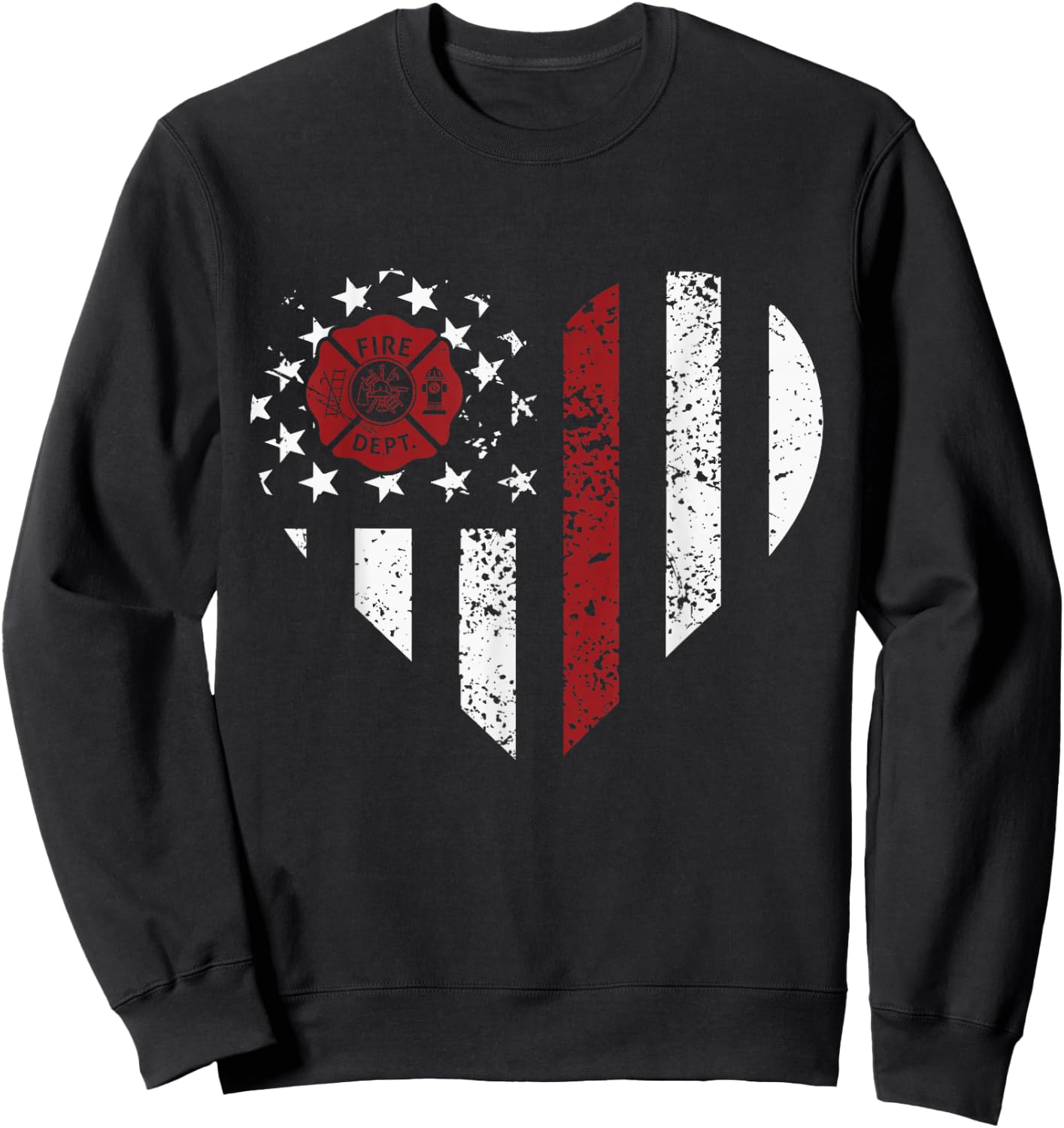 Heart Firefighter Emt Fire Department Vintage Fireman Sweatshirt - Sweatshirt | Black