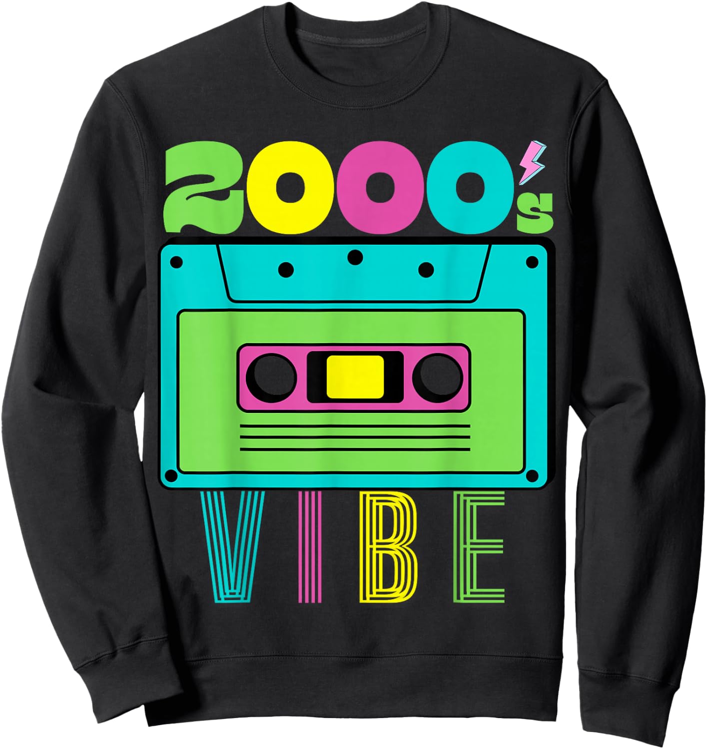 2000's Vibe Theme Party 2000s Costume Early 2000s 90's Tape Sweatshirt - Sweatshirt | Black