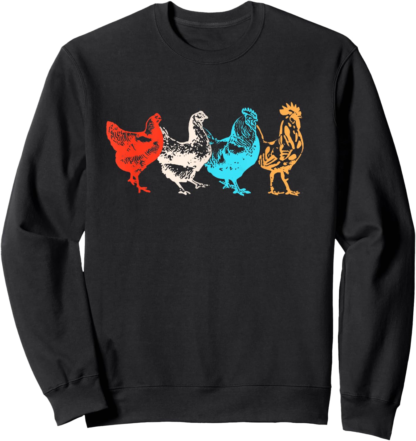Chicken Shirt Women Girl Farm Funny Chicken Graphic Sweatshirt - Sweatshirt | Black