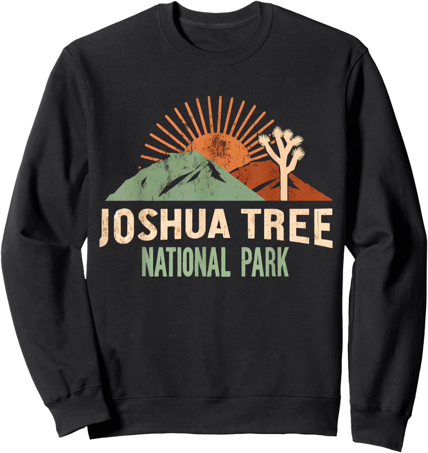 Joshua Tree National Park Vintage Hiking Camping Outdoors Sweatshirt - Sweatshirt | Black