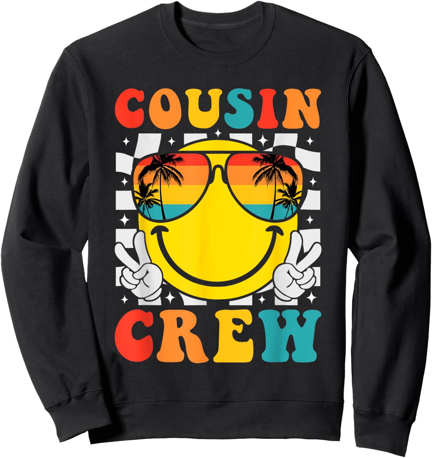 Cousin crew 2025 Summer Vacation Beach Family Trips Matching Sweatshirt - Sweatshirt | Black