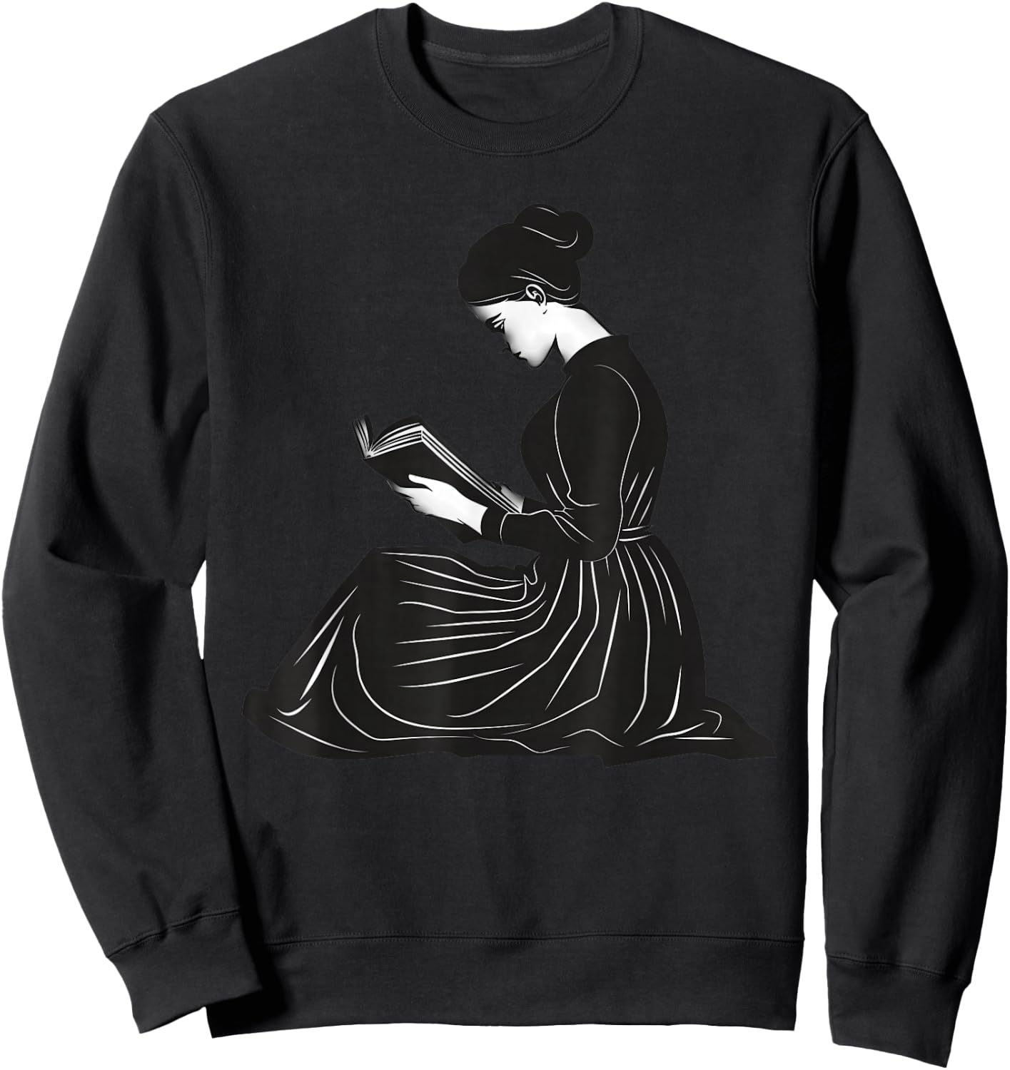 Emily Dickinson Reading A Book Sweatshirt - Sweatshirt | Black