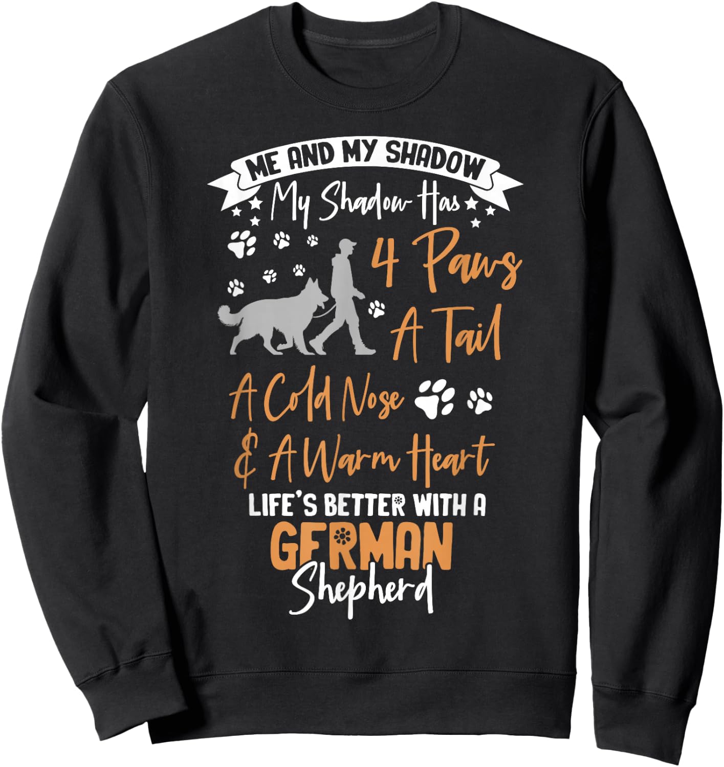 Me And My Shadow German Shepherd Sweatshirt - Sweatshirt | Black