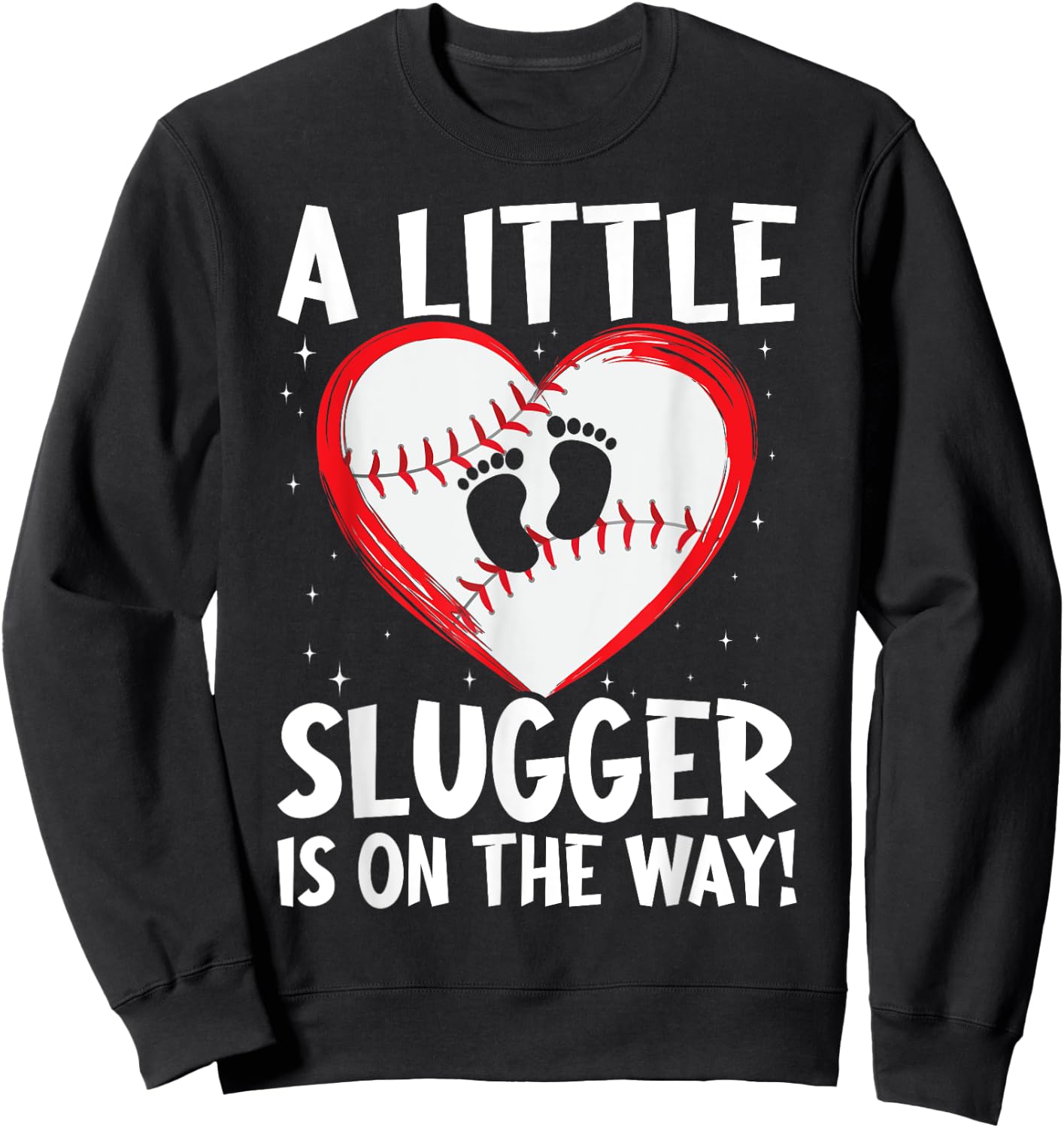 Baseball Pregnancy Announcement Spring Baby Rev Sweatshirt - Sweatshirt | Black