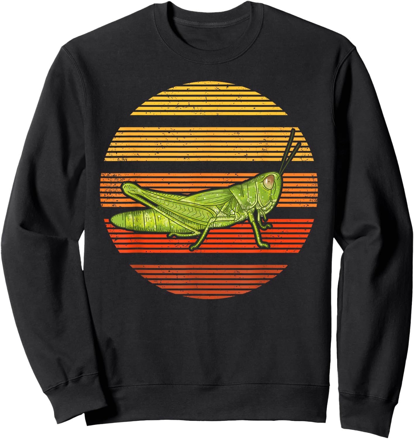 Sunset Grasshopper Lover Gift Vintage Retro Grasshopper Sweatshirt - Sweatshirt | Black