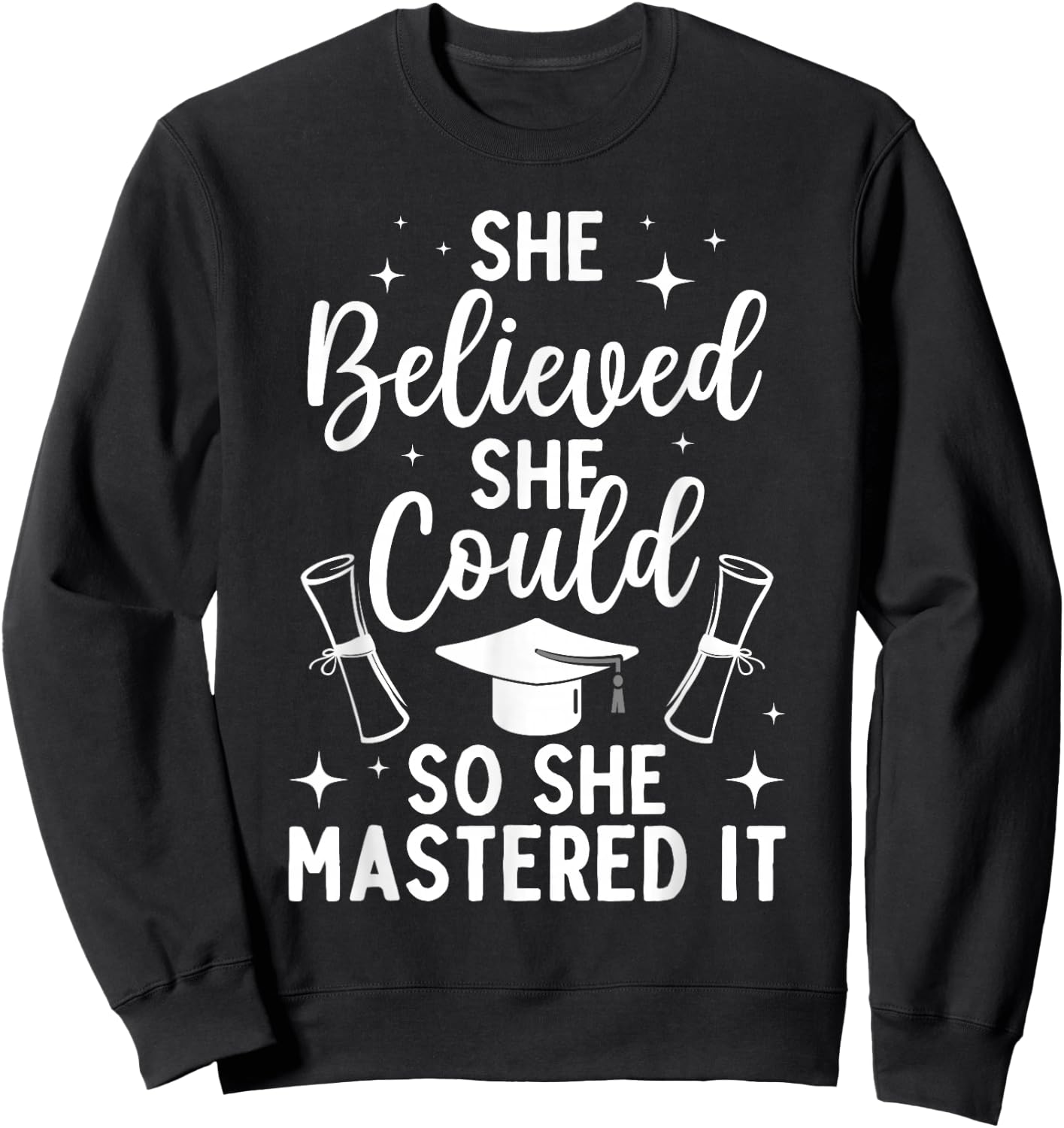 Masters Degree Graduation Art Girl Masters Degree Sweatshirt - Sweatshirt | Black
