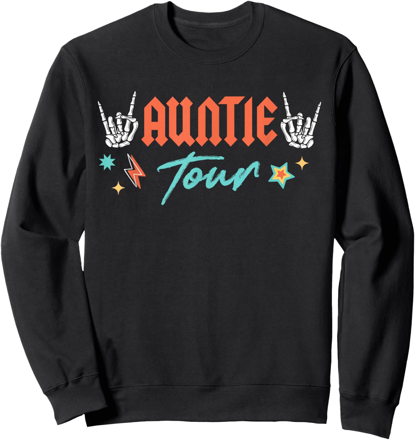 Family Tour Auntie Joke Rock & Roll Family Matching Sweatshirt - Sweatshirt | Black