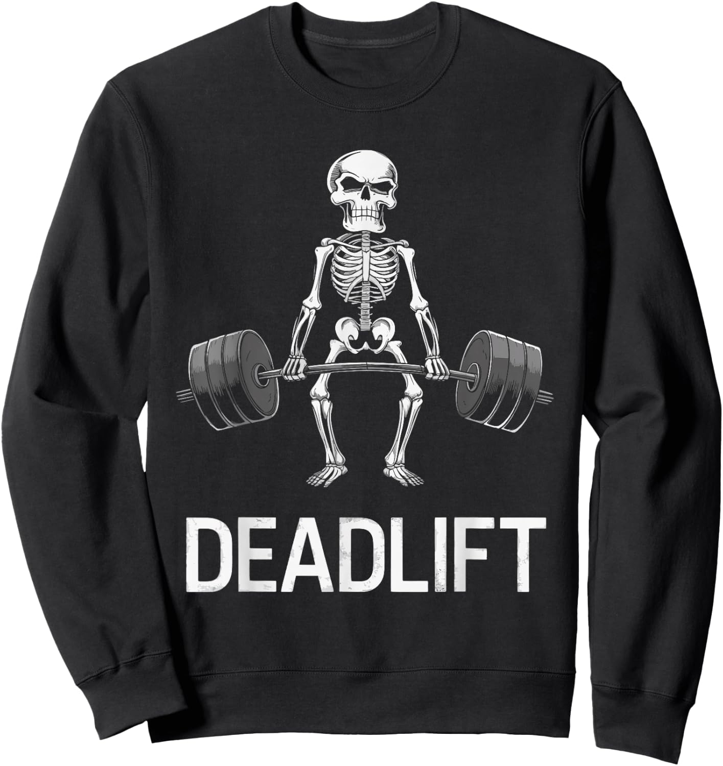 Skeleton Deadlift Spooky Weightlifting Workout Sweatshirt - Sweatshirt | Black