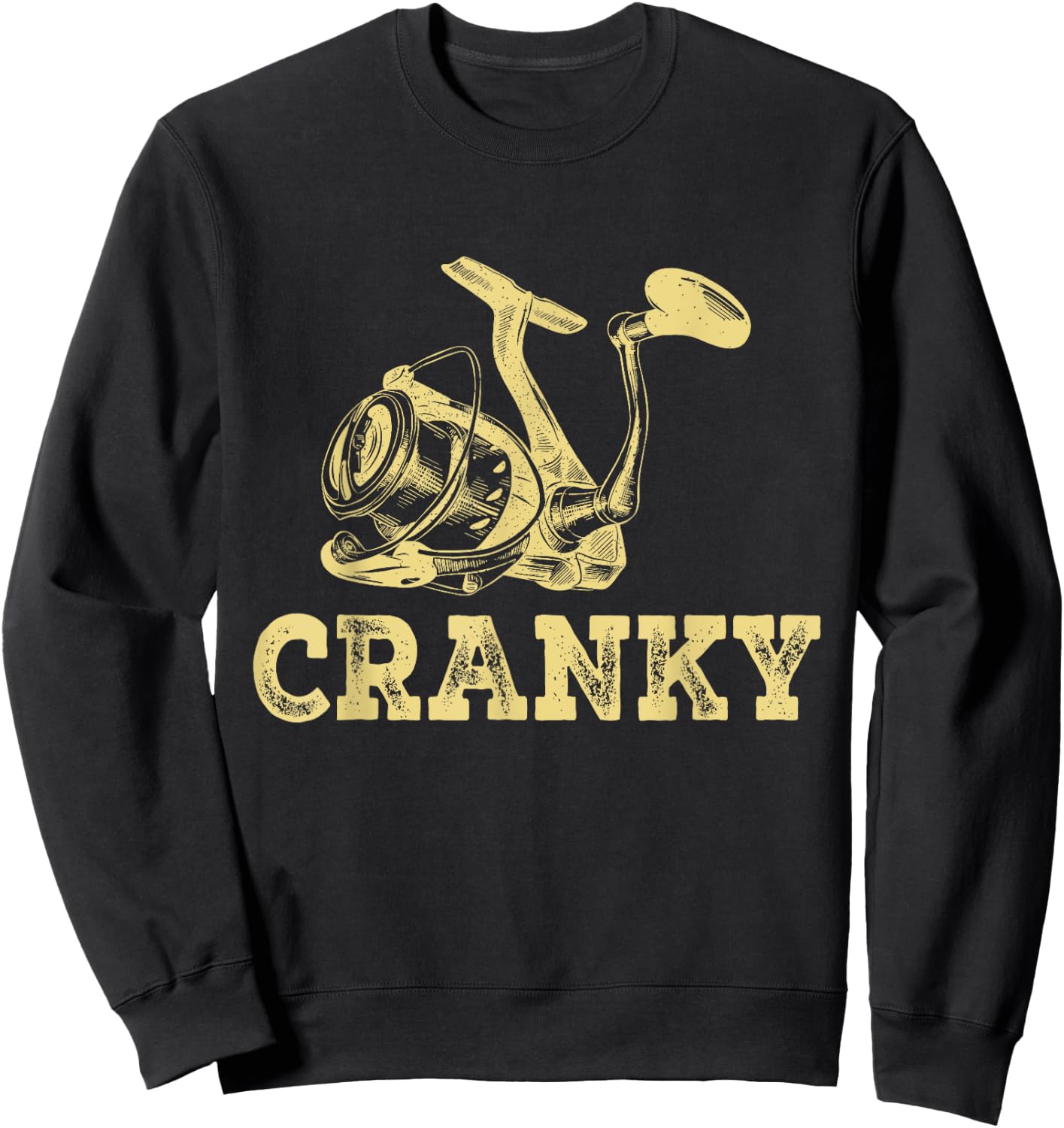 Funny Cranky Fishing Lovers Gifts Idea Boys Women Sweatshirt - Sweatshirt | Black