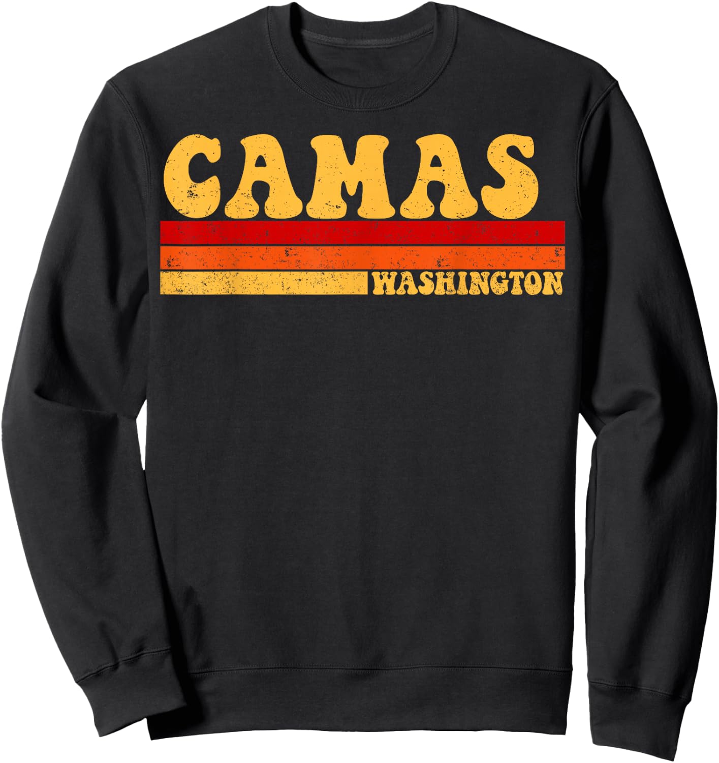 CAMAS Washington City Vintage Roots Retro Design 70s 80s Sweatshirt - Sweatshirt | Black