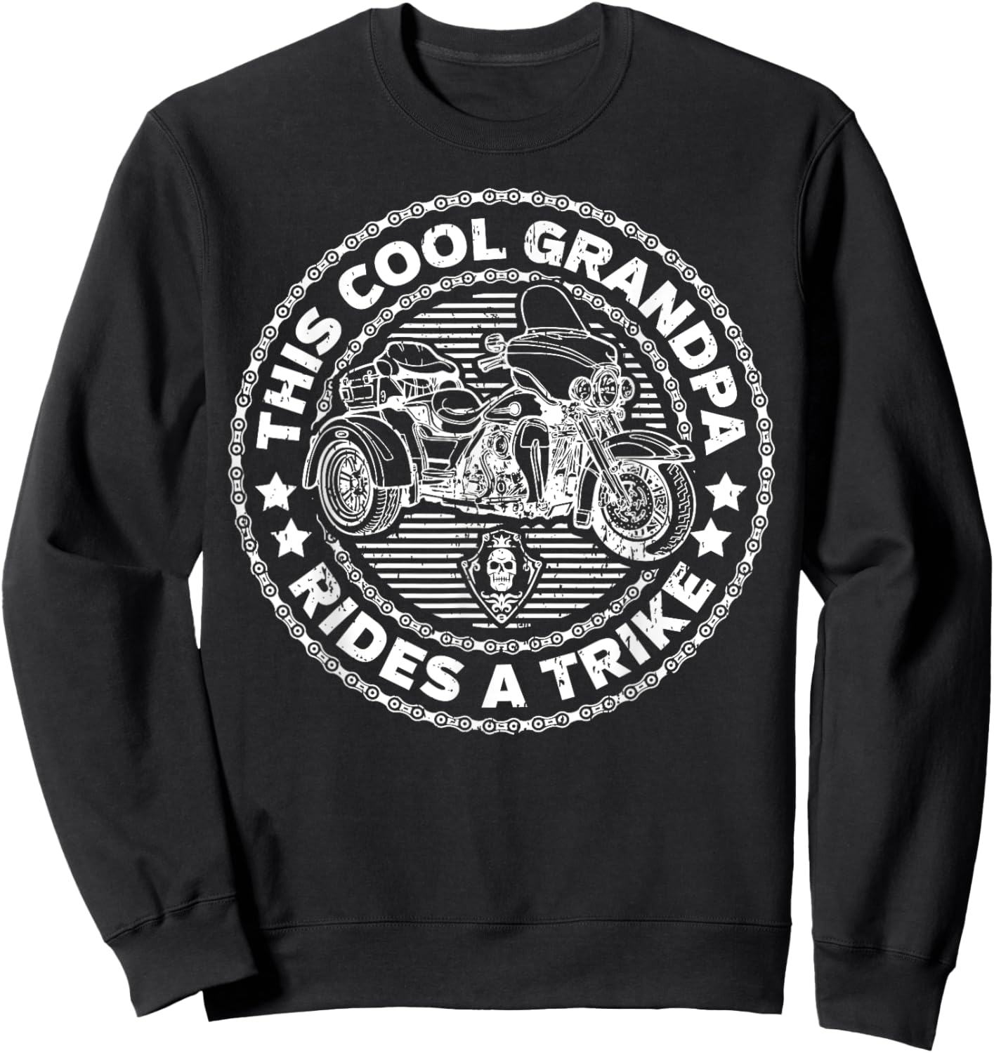 This Cool Grandpa Rides A Trike Shirt Biker Sweatshirt - Sweatshirt | Black
