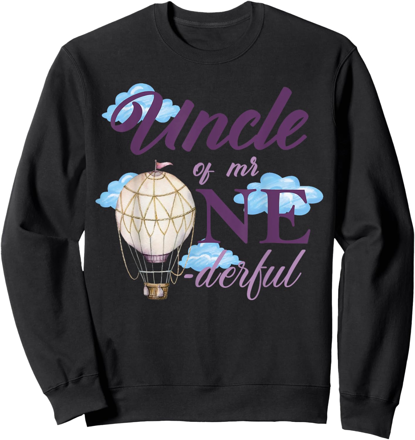 Uncle of Mr Onederful 1st Birthday First One-Derful Matching Sweatshirt - Sweatshirt | Black