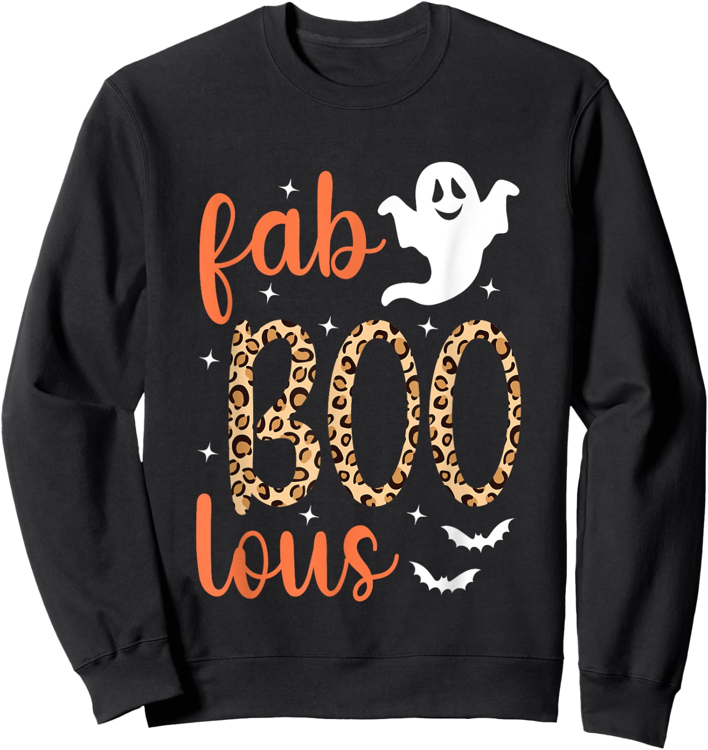 Fab Boo Lous Cute Ghost Halloween Fabulous Halloween Sweatshirt - Sweatshirt | Black
