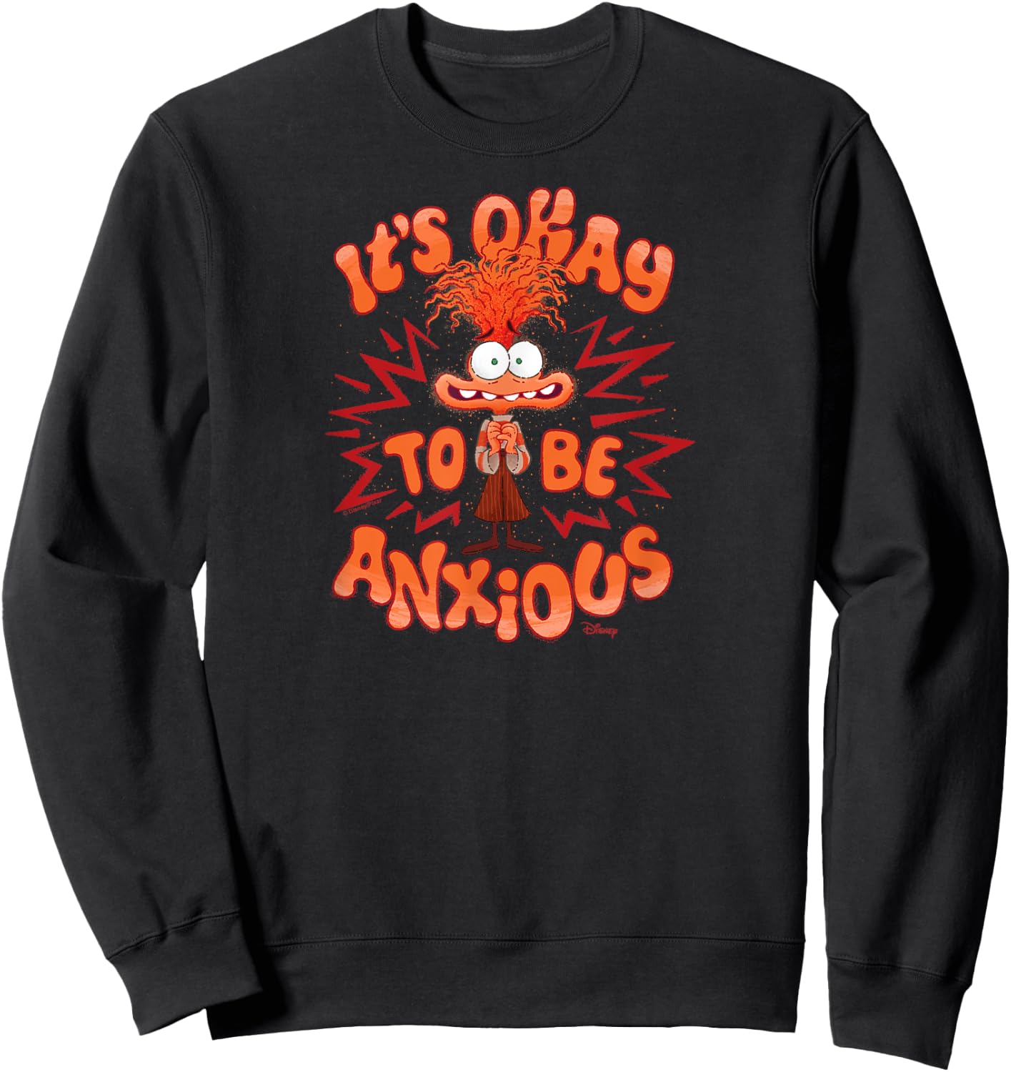 Inside Out 2 - Anxiety Character It's Okay To Be Anxious Sweatshirt - Sweatshirt | Black