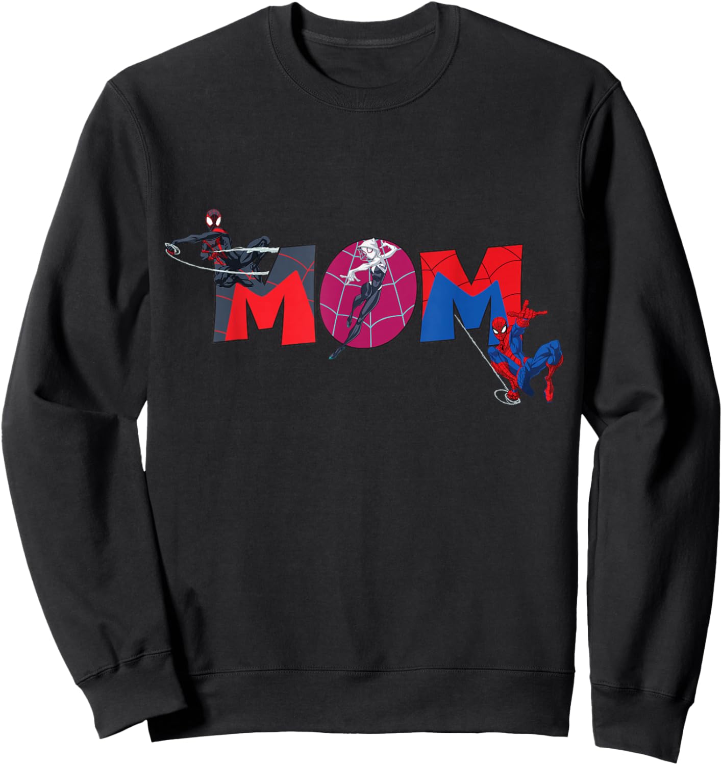 Marvel Spider-Man Trio Mom Mother's Day Family Trip Birthday Sweatshirt - Sweatshirt | Black