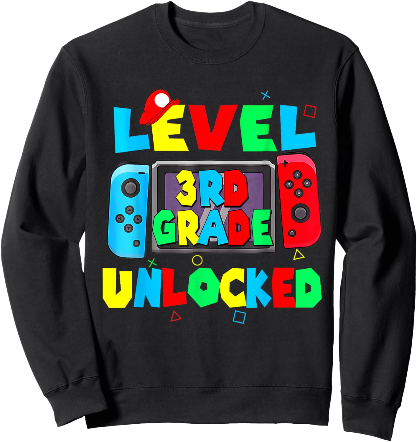 Level 3rd grade unlocked back to school video game 3rd grade Sweatshirt - Sweatshirt | Black