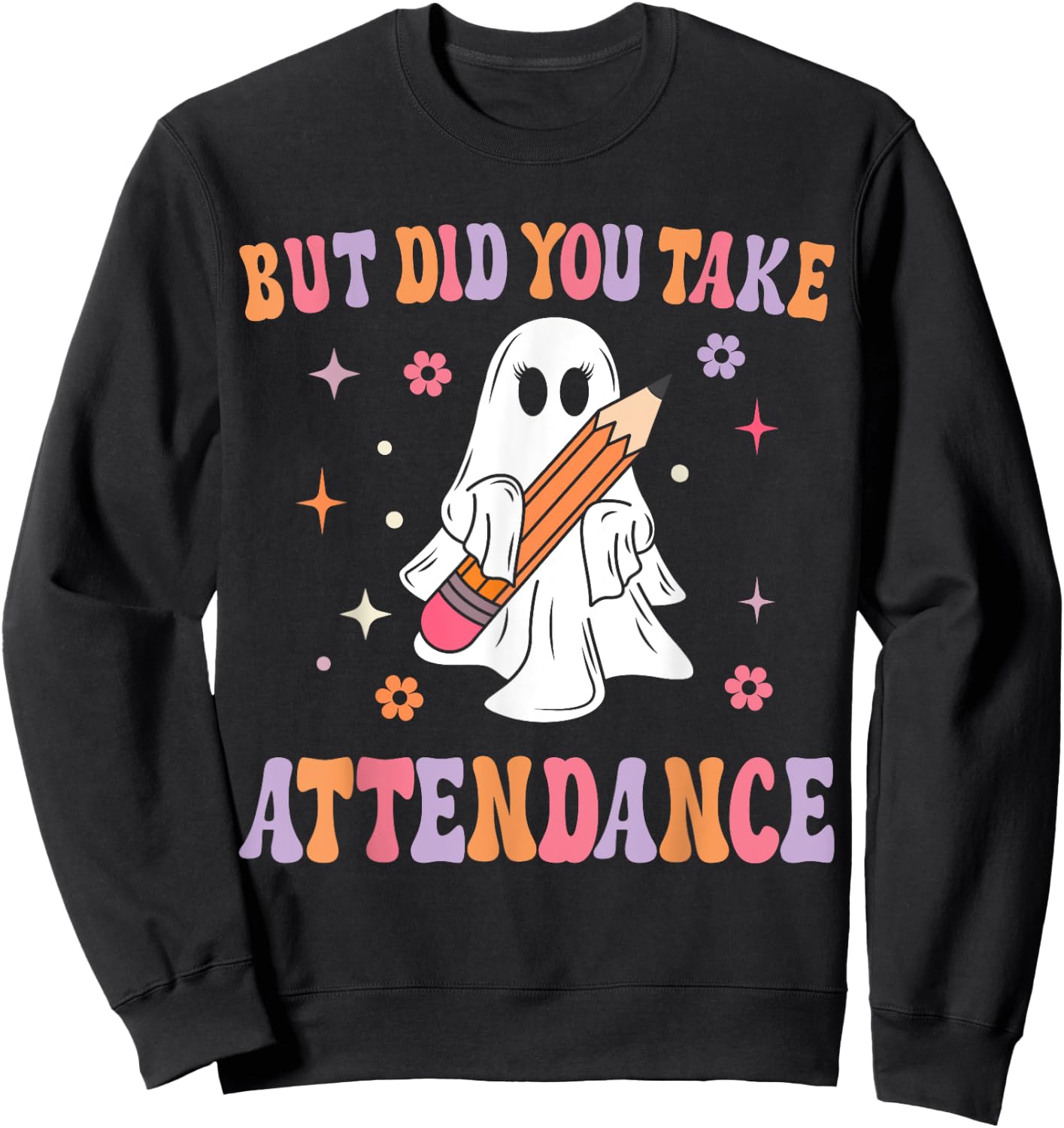 School Attendance Clerk Halloween Fun School Admin Secretary Sweatshirt - Sweatshirt | Black