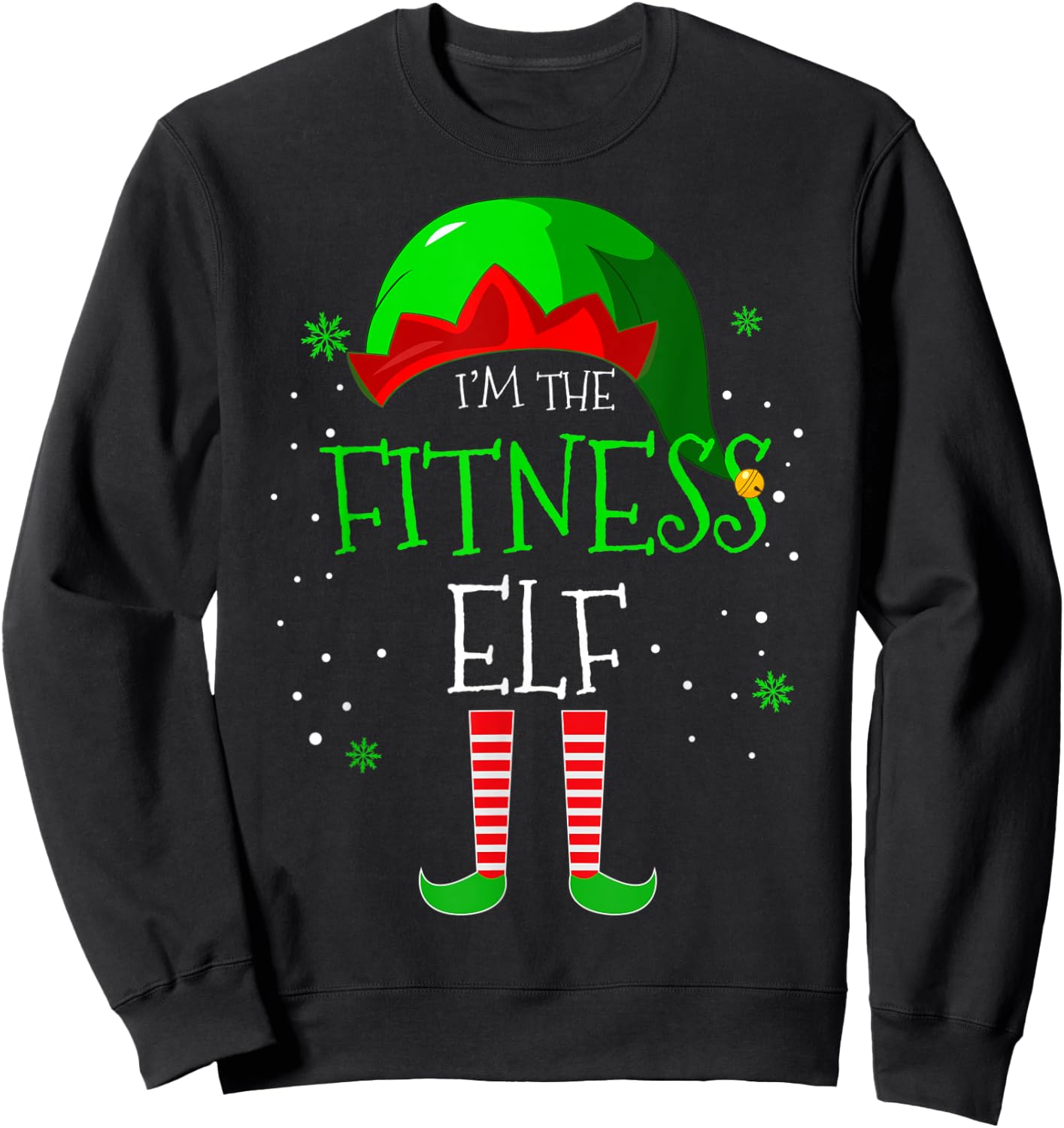 I'm the Fitness Elf Family Matching Costume Christmas Gift Sweatshirt - Sweatshirt | Black