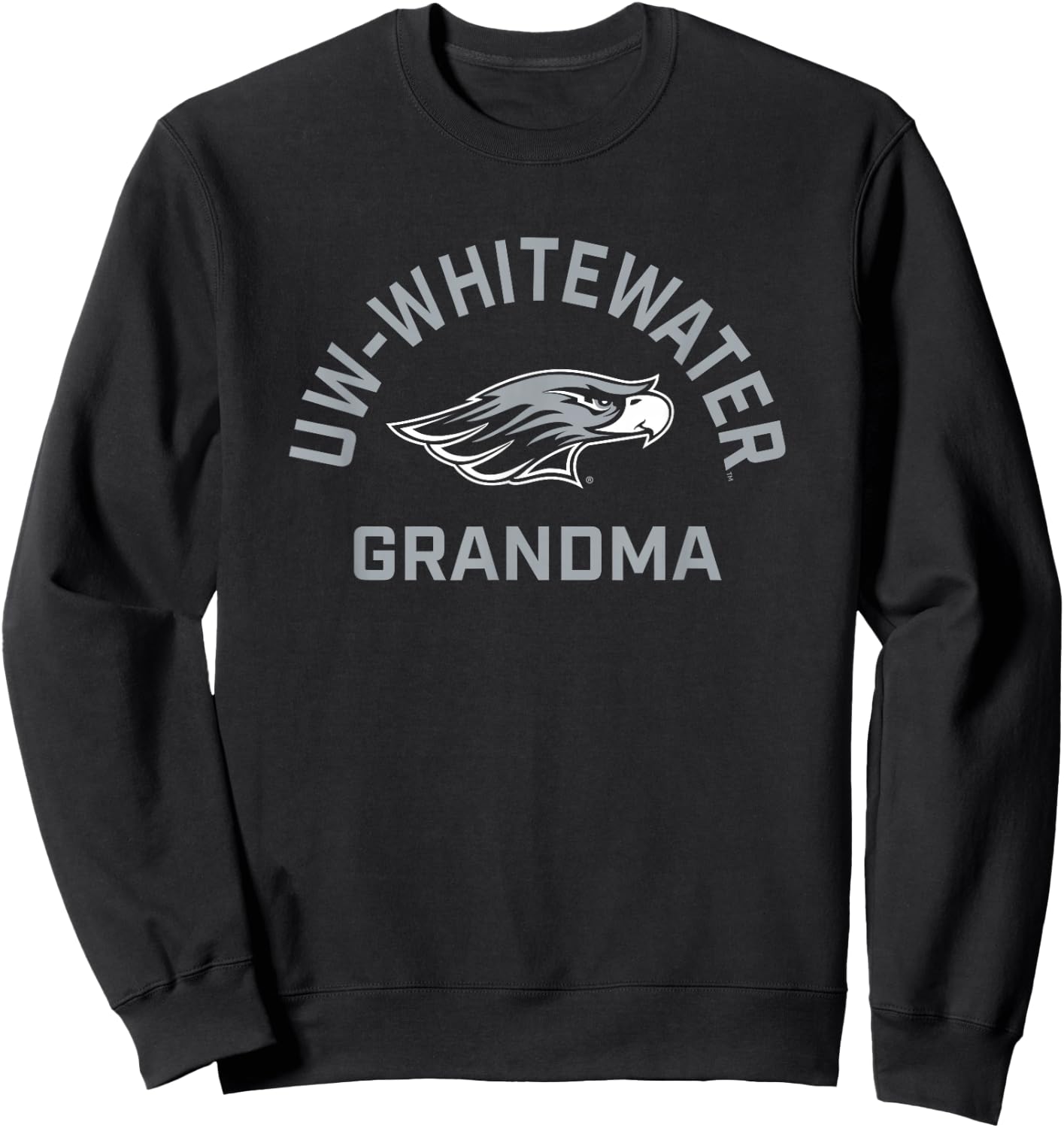 UW-Whitewater Warhawks Arched Grandma Sweatshirt - Sweatshirt | Black