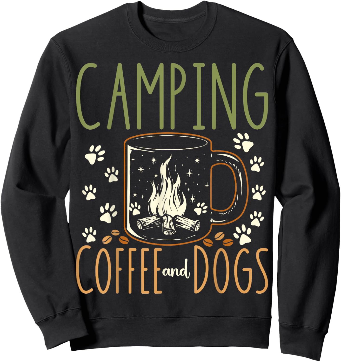 Camping Coffee And Dogs Sweatshirt - Sweatshirt | Black