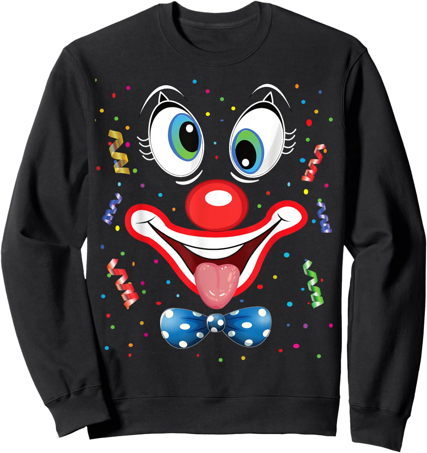 Carnival Clown Face Circus Costume Kids Men Women Carnivals Sweatshirt - Sweatshirt | Black