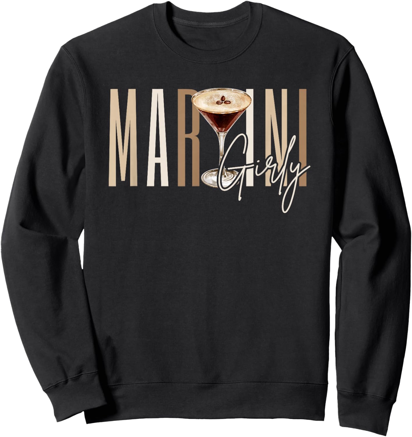 Martini Girly Espresso Martini Time Caffeine Vintage Sweatshirt - Sweatshirt | Black