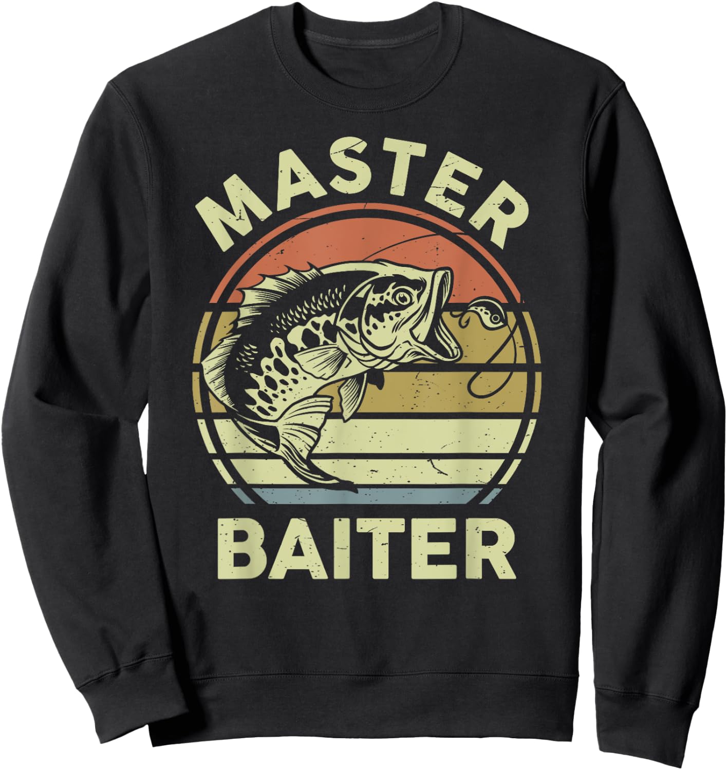 Fishing-Shirt Master-Baiter Funny Dad Grandpa Sweatshirt - Sweatshirt | Black