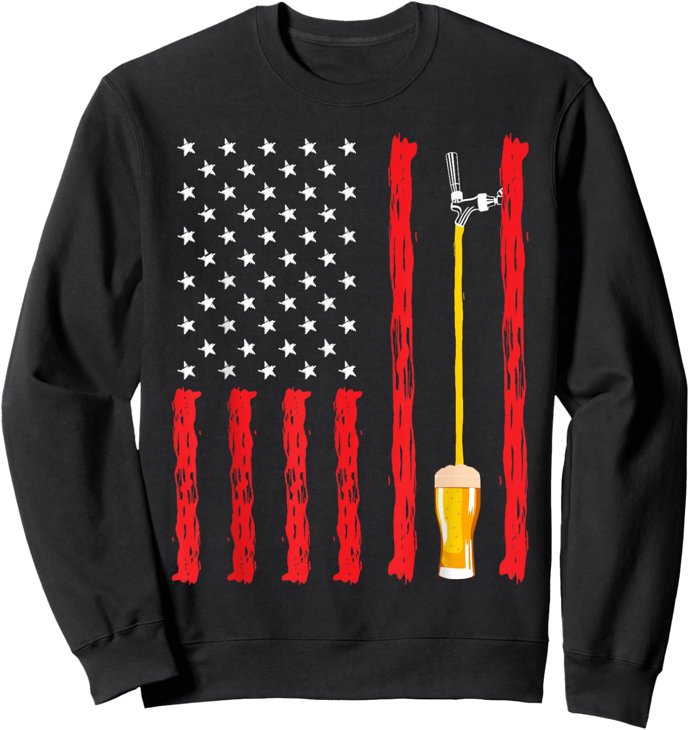 American Flag Craft Beer Brewery Design Sweatshirt - Sweatshirt | Black