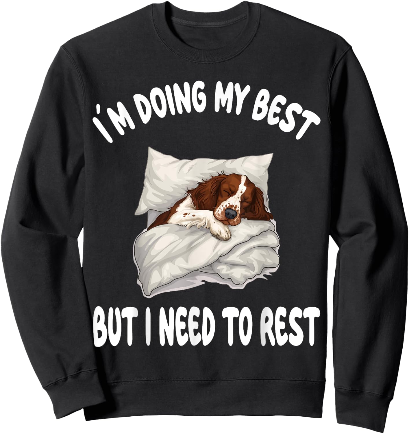 English Springer Spaniel Official Sleepshirt Pajamas Sweatshirt - Sweatshirt | Black