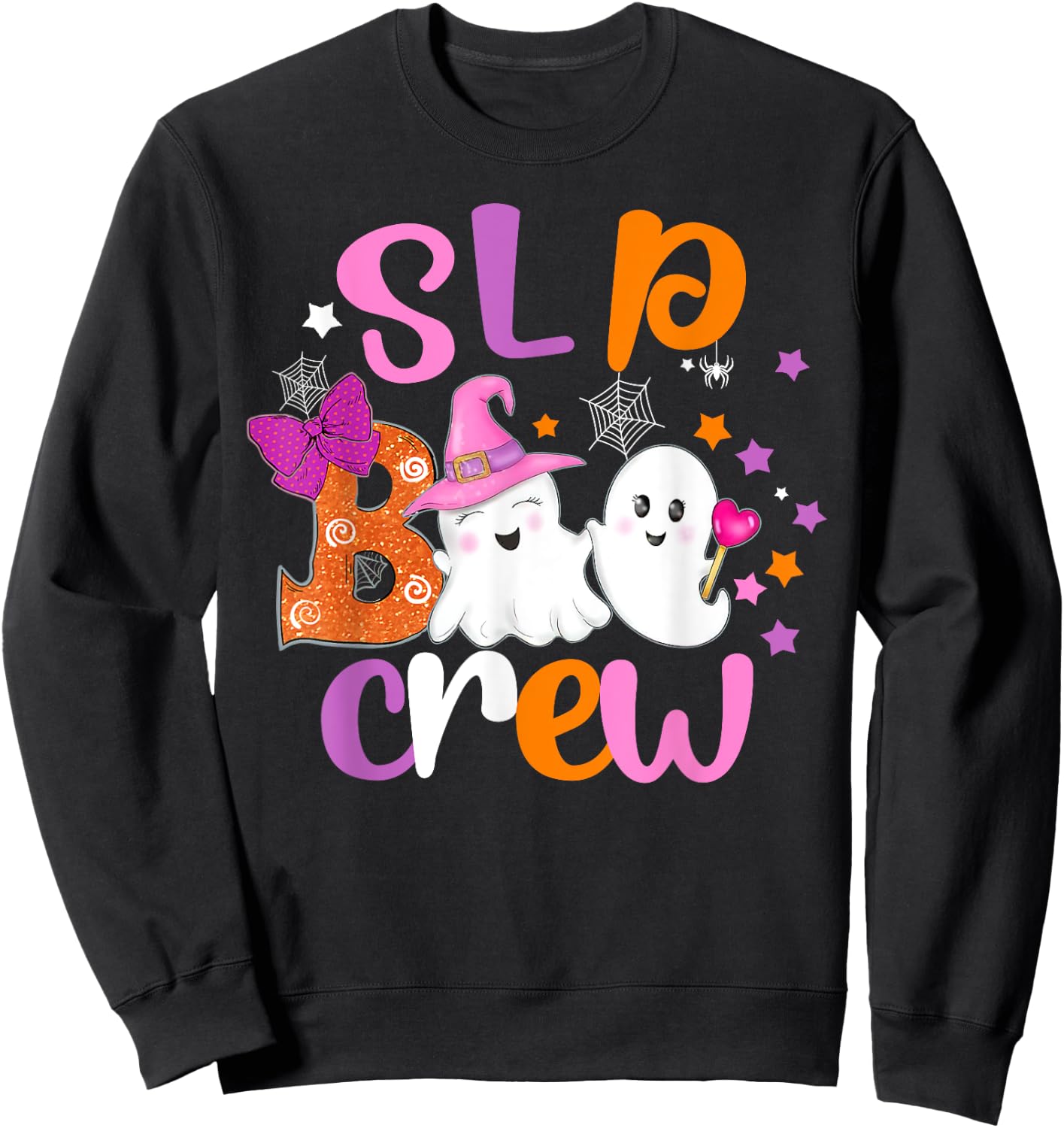 SLP Boo Crew Halloween Speech Therapy shirt SLP Halloween Sweatshirt - Sweatshirt | Black