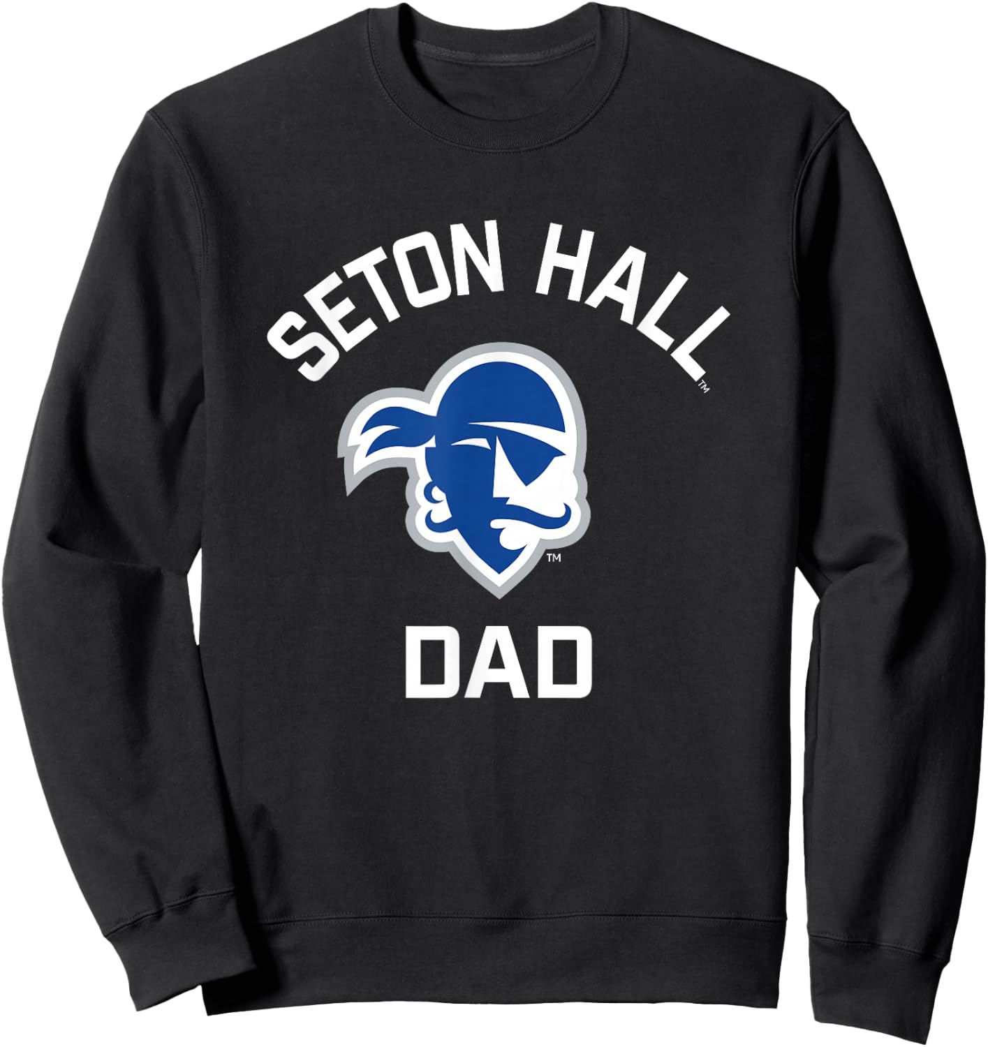 Seton Hall University SHU Pirates Arched Dad Sweatshirt - Sweatshirt | Black