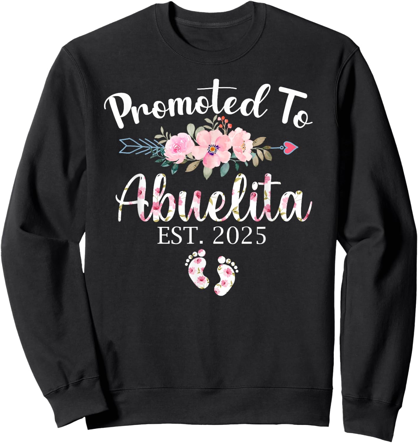 Promoted To Abuelita 2025 First Time New Grandma Pregnancy Sweatshirt - Sweatshirt | Black