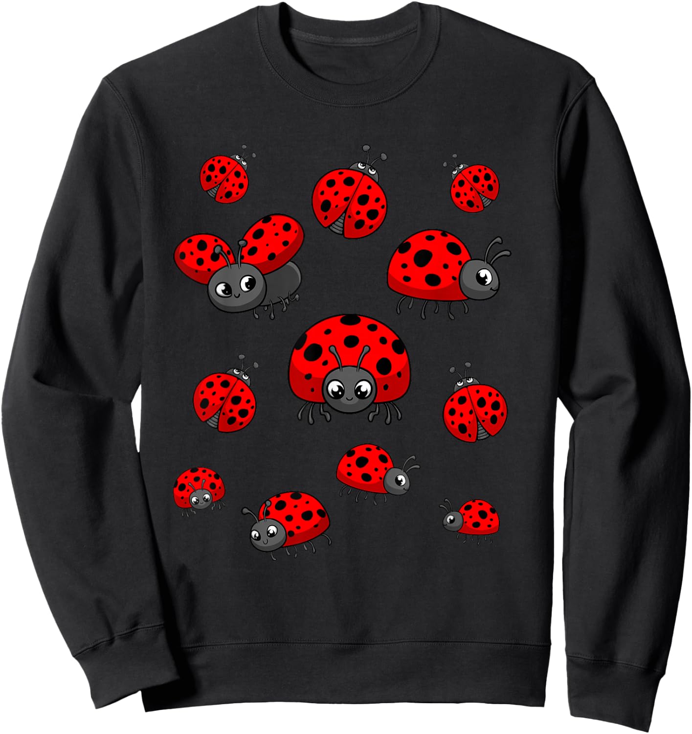 Ladybugs Art For Boy Girl Kid Toddler Insect Ladybug Lover Sweatshirt - Sweatshirt | Black