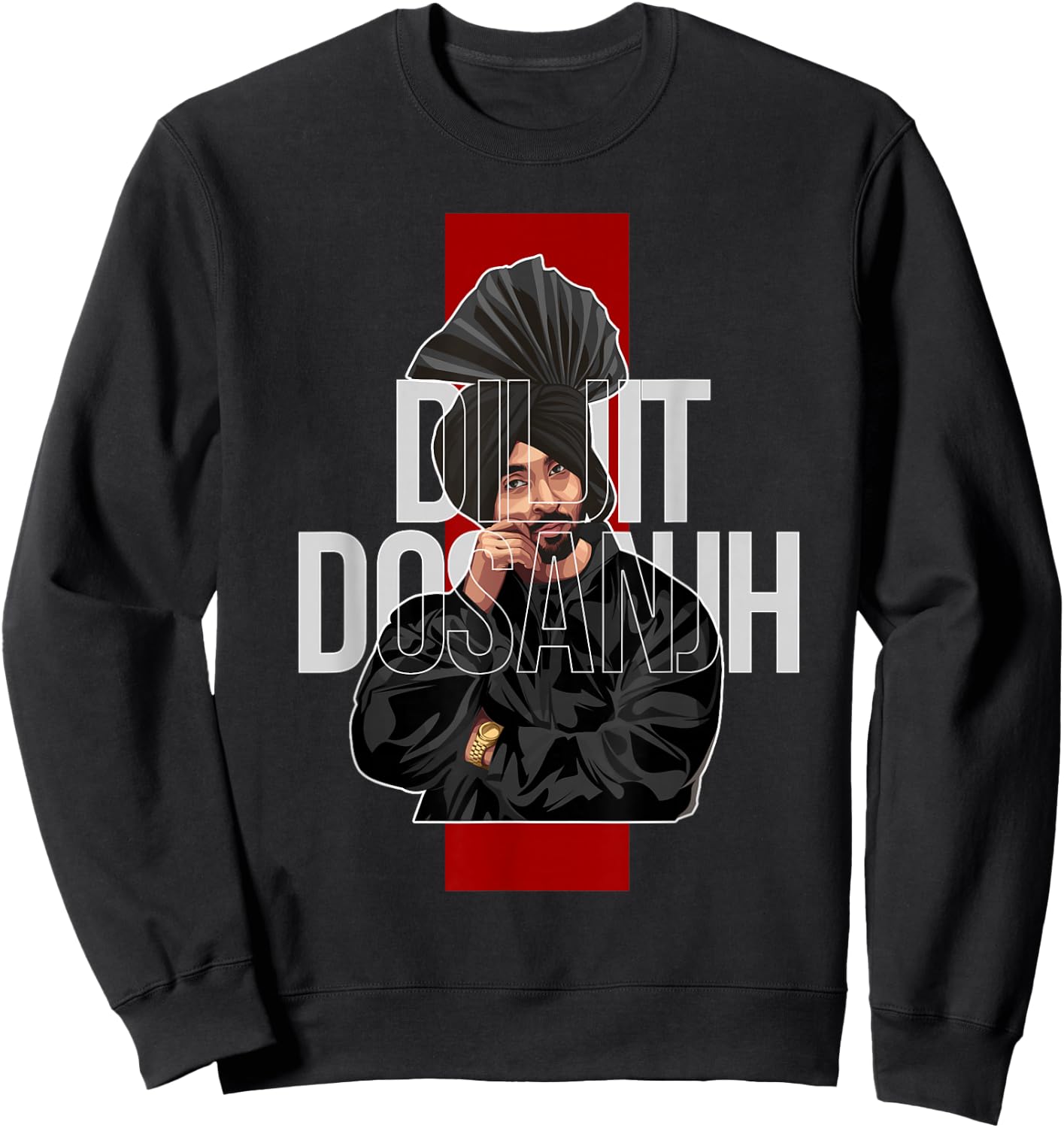 DILJIT DOSANJH | Punjabi Singer | Desi Apparel | Punjabi Sweatshirt - Sweatshirt | Black