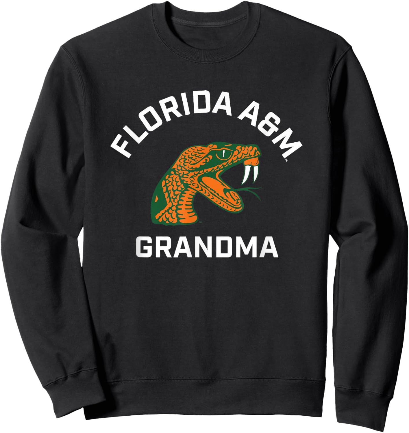 Florida A&M University FAMU Rattlers Arched Grandma Sweatshirt - Sweatshirt | Black