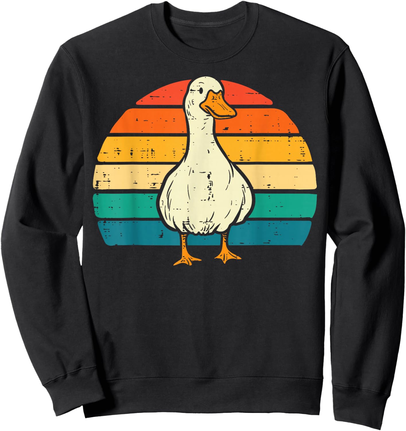 Duck Sunset Retro Goose Farm Animal Farmer Women Men Kids Sweatshirt - Sweatshirt | Black