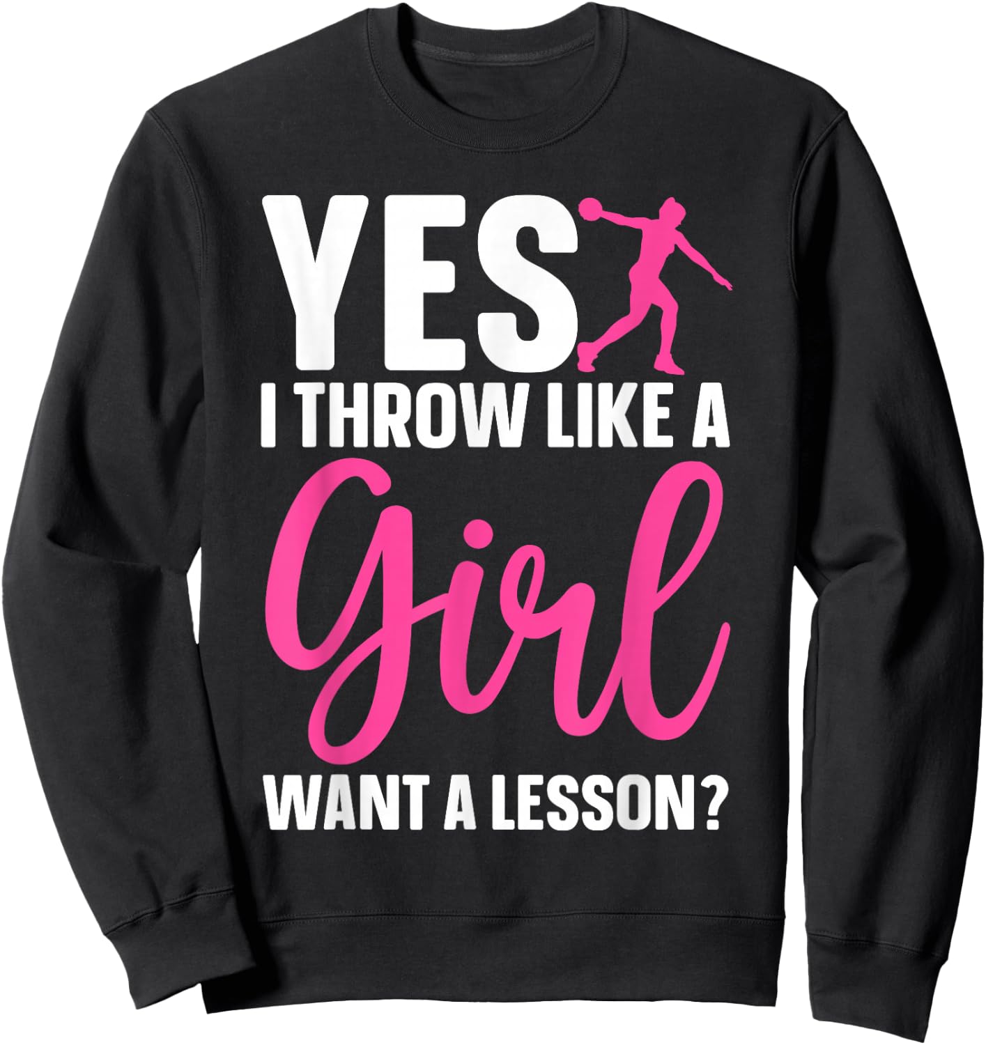 Discus Throwing Art Girls Athletics Discus Thrower Sweatshirt - Sweatshirt | Black