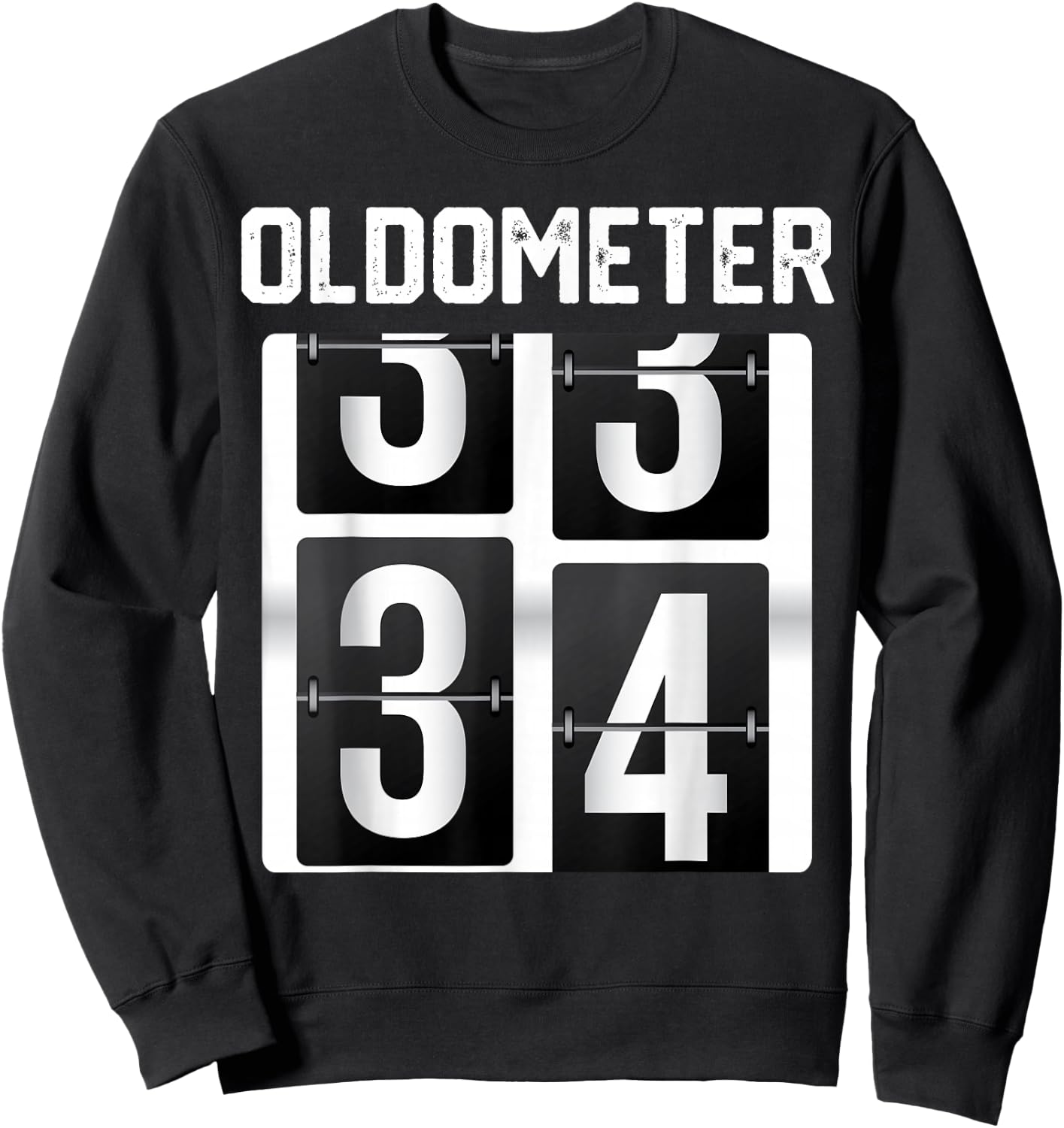 Oldometer 34 years old funny 34th Birthday Party Bday Sweatshirt - Sweatshirt | Black