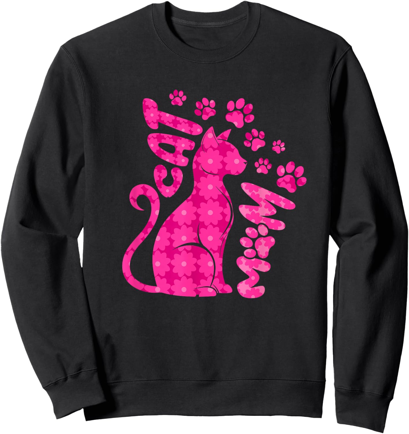 Cat Mom Happy Mothers Day For Cat Lovers Family Matching Sweatshirt - Sweatshirt | Black
