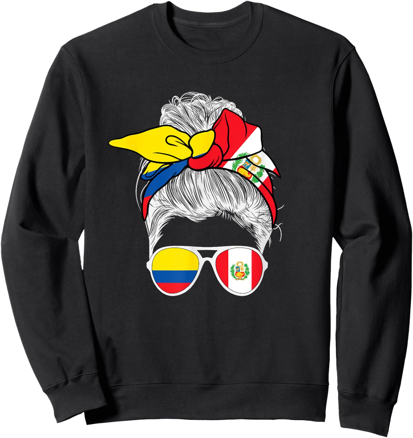 Peru Colombia Flag Hispanic Herritage Peruvian Colombia Girl Sweatshirt - Sweatshirt | Black