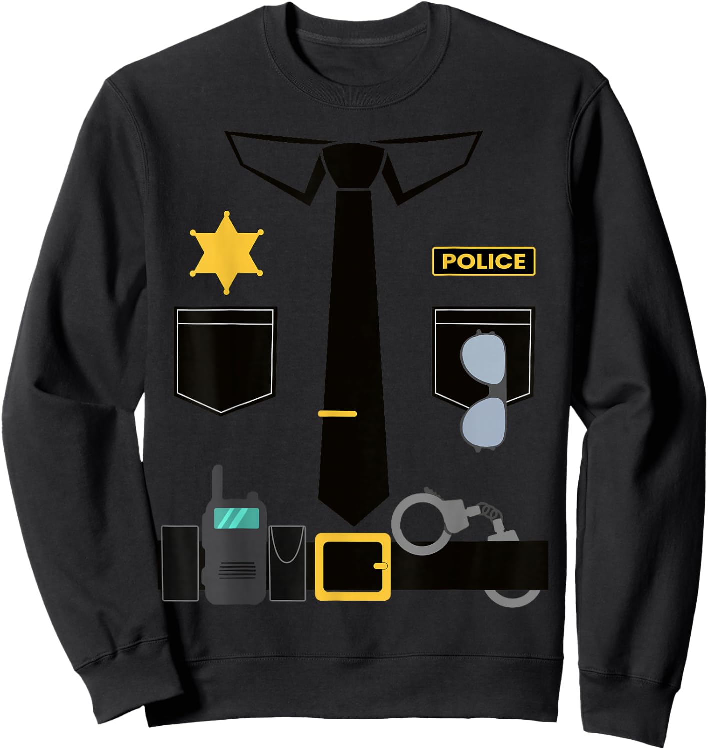 Police Costume For Kids Halloween Humor Law Enforcement Sweatshirt - Sweatshirt | Black
