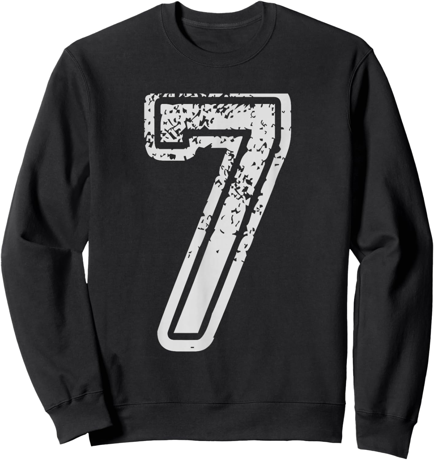 Team Jersey Uniforms Number 7 seven School Sports Birthdays Sweatshirt - Sweatshirt | Black