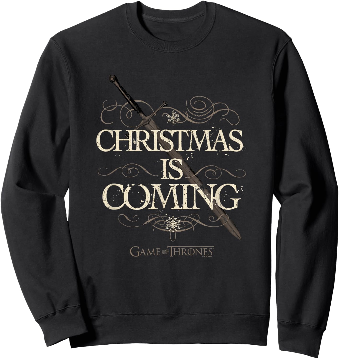 Game Of Thrones Christmas Is Coming Vintage Sword Logo Sweatshirt - Sweatshirt | Black