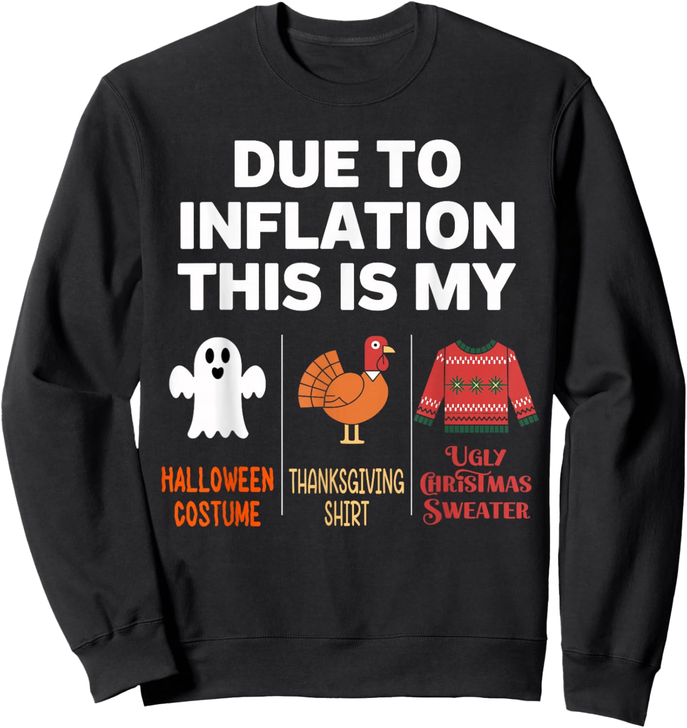 Due to Inflation this is my Halloween Costume Sweatshirt - Sweatshirt | Black