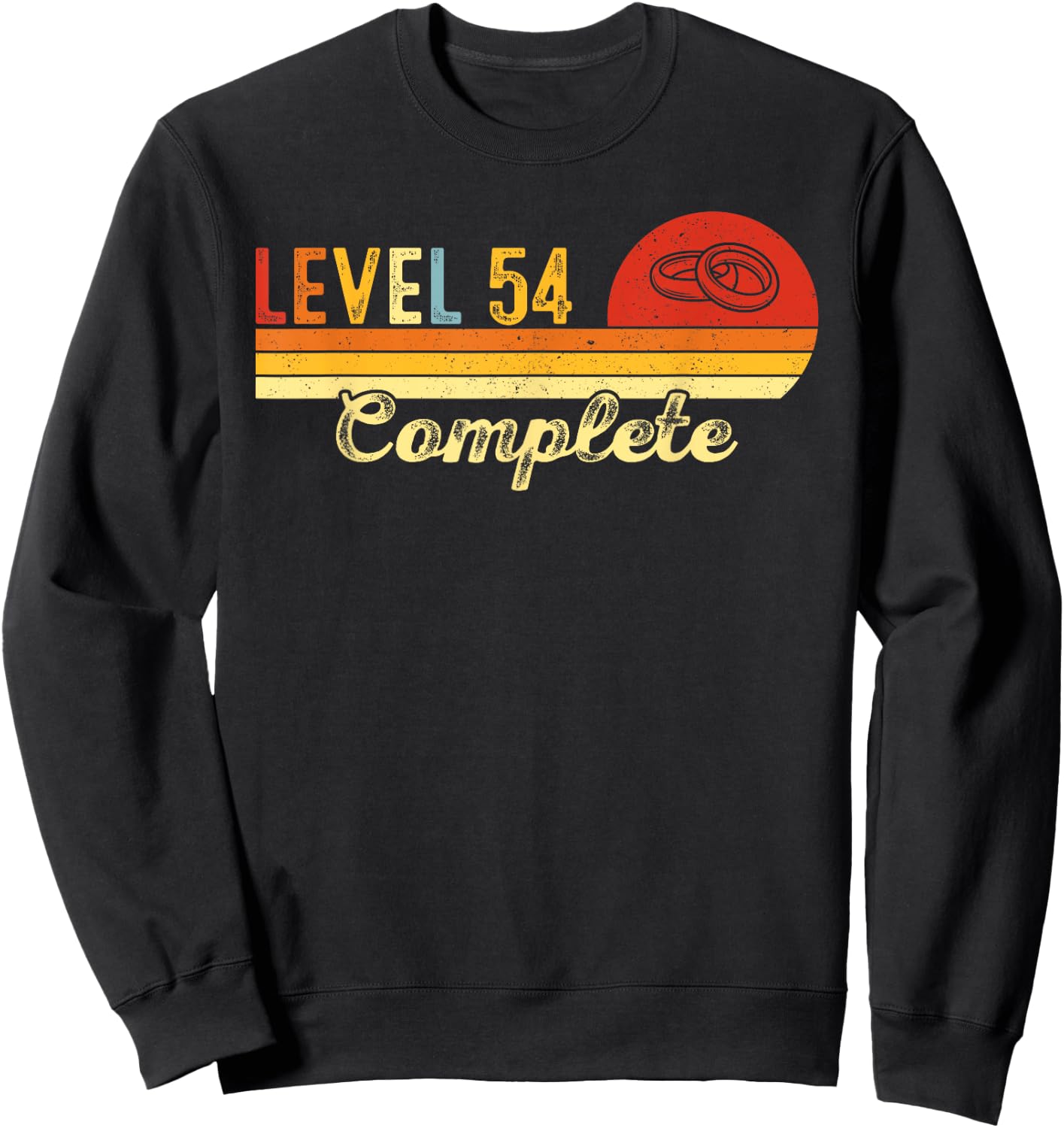 Level 54 Complete Couples Vintage 54th Wedding Anniversary Sweatshirt - Sweatshirt | Black